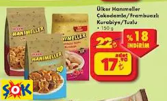 ÜLKER HANIMELLER ÇOKODAMLA/FRAMBUAZLI KURABİYE/TUZLU